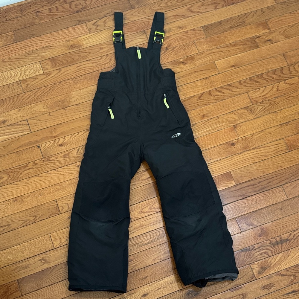 CHAMPION Black Snow Bib Overalls with Zipping Pocket